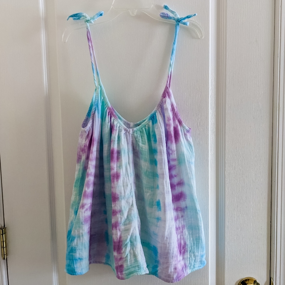 NWOT Tie dye tank top, purple, green and mint